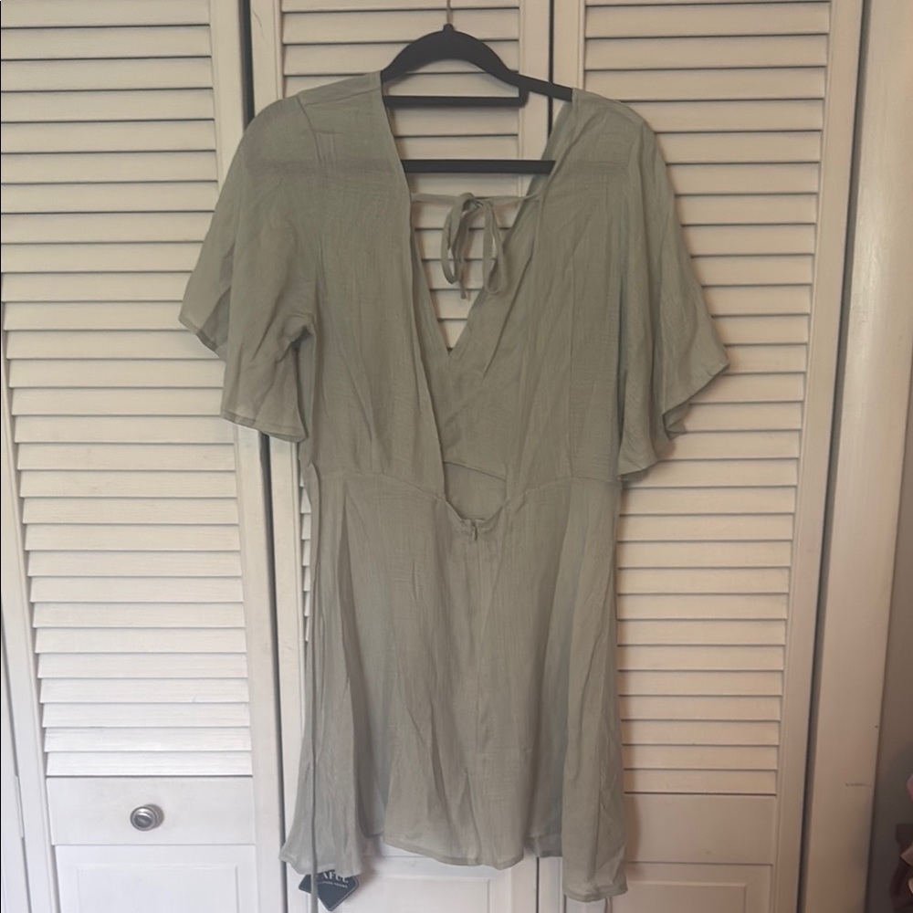Light Green V-Neck Dress